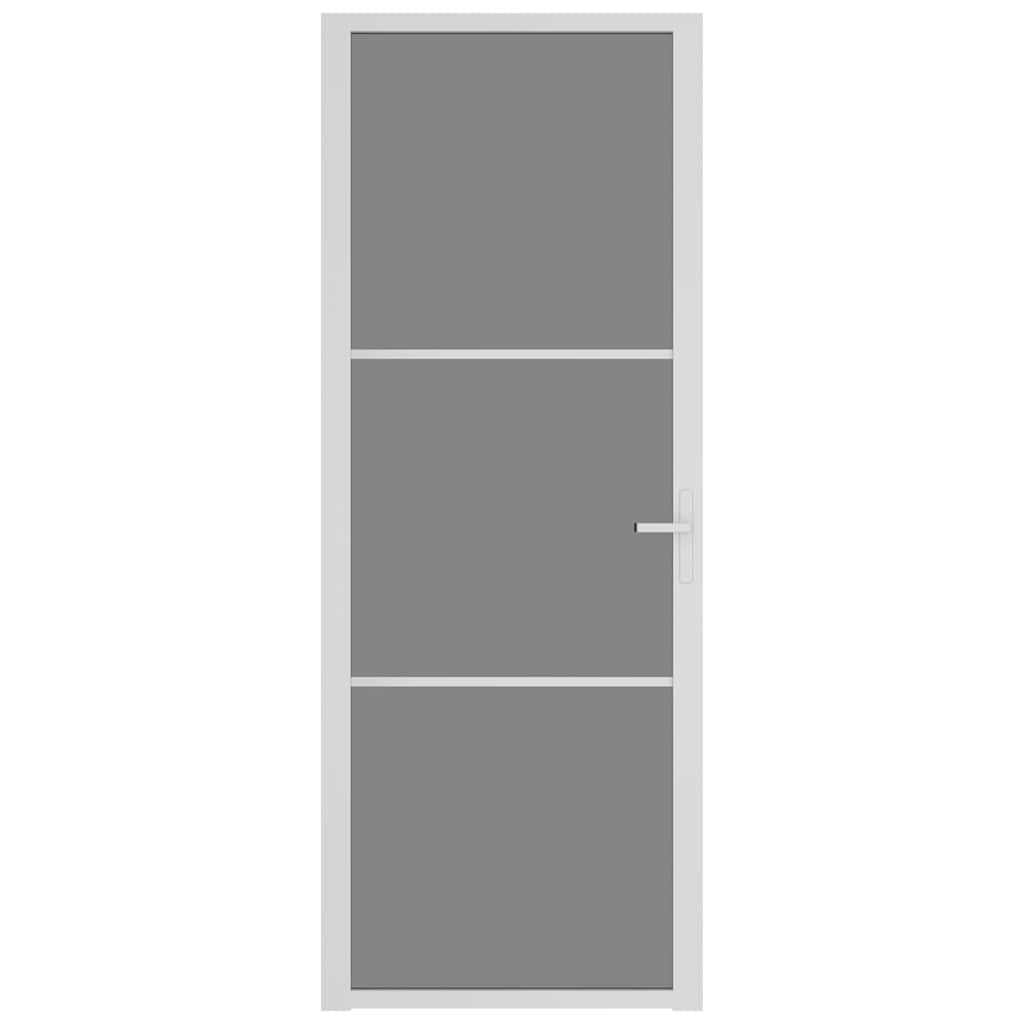 Sisäovi 76X201,5 Cm Valkoinen Esg-Lasi Ja Alumiini