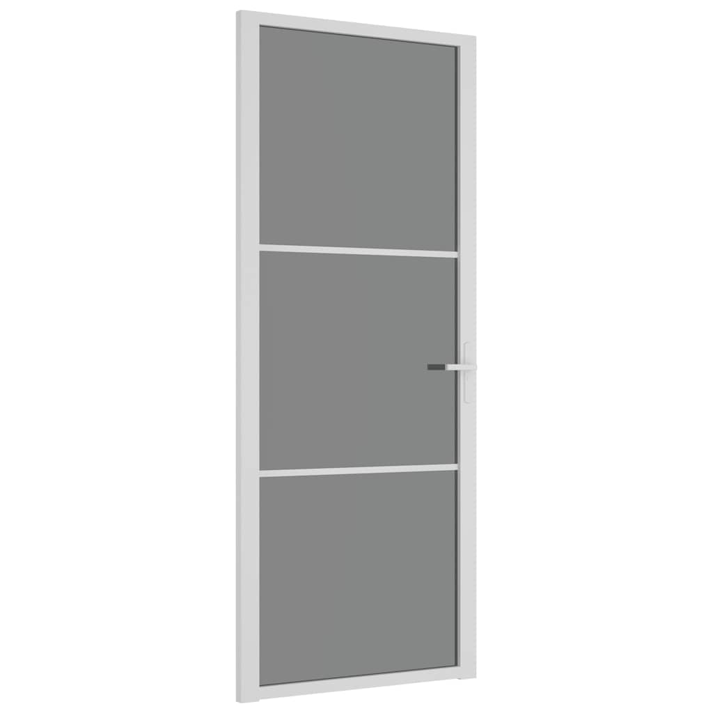 Sisäovi 83X201,5 Cm Valkoinen Esg-Lasi Ja Alumiini
