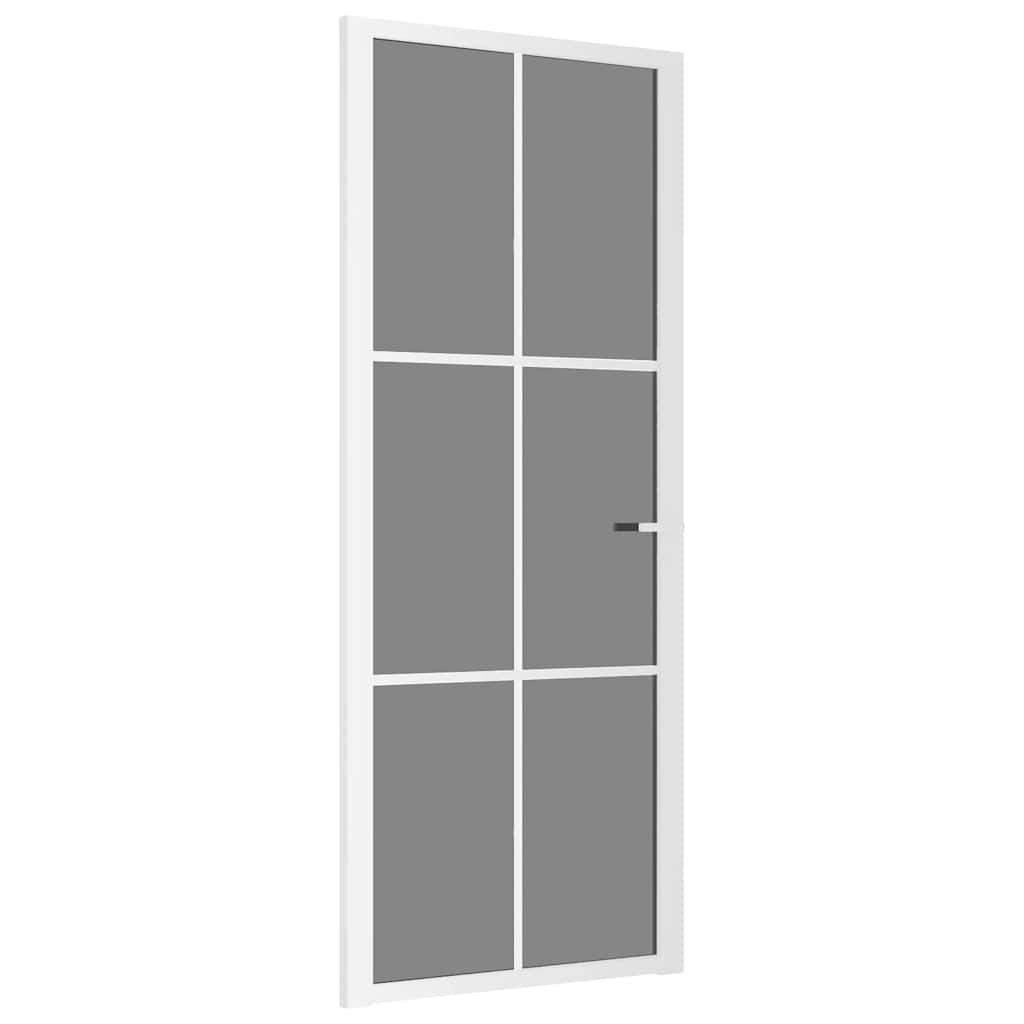 Sisäovi 83X201,5 Cm Valkoinen Esg-Lasi Ja Alumiini