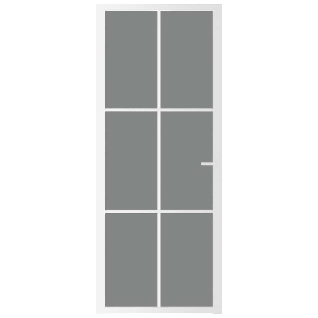 Sisäovi 83X201,5 Cm Valkoinen Esg-Lasi Ja Alumiini