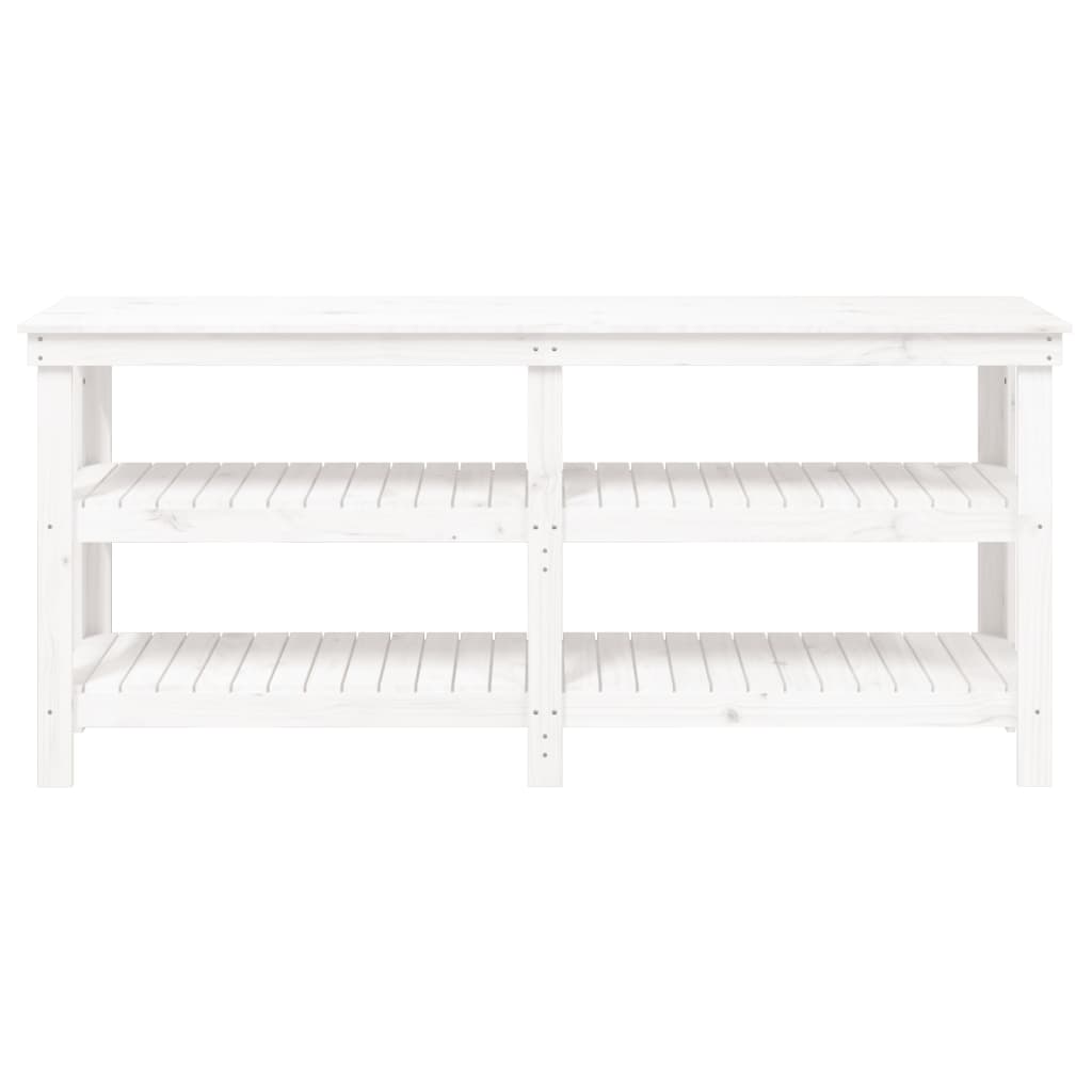 Työpenkki Valkoinen 181X50X80 Cm Täysi Mänty