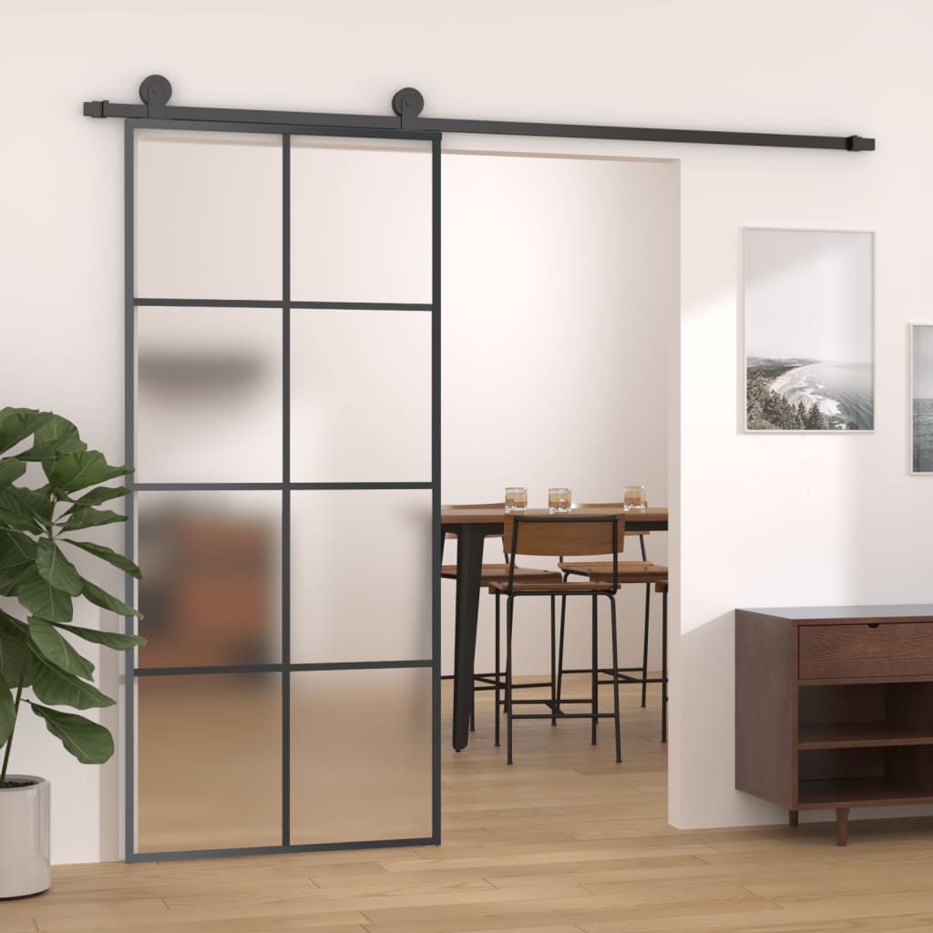 Liukuovi Asennustarvikkeilla 90X205 Cm Esg Lasi Ja Alumiini