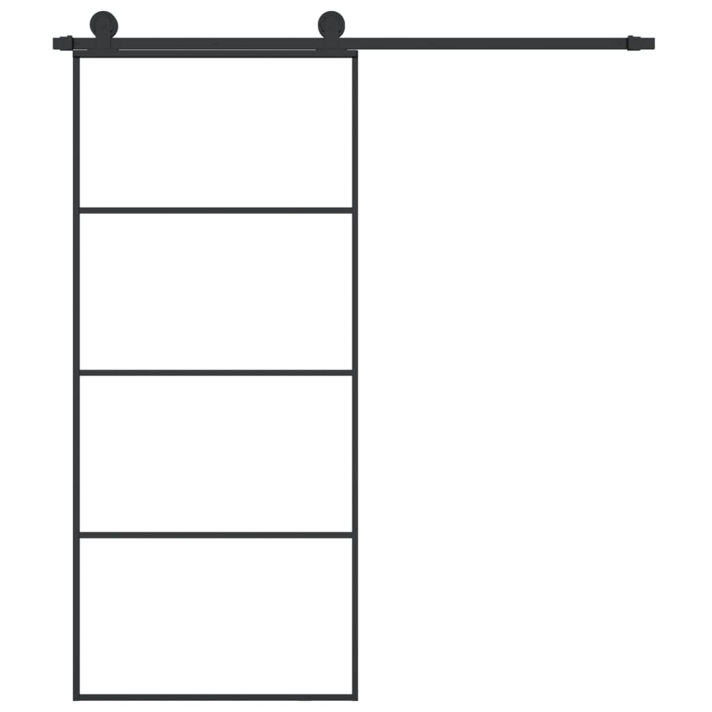 Liukuovi Asennustarvikkeilla 90X205 Cm Esg Lasi Ja Alumiini