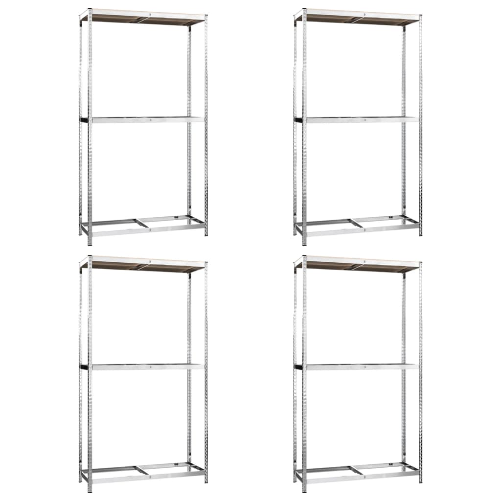 2-Tasoinen Rengasteline 4 Kpl Hopea 110X40X180 Cm Teräs