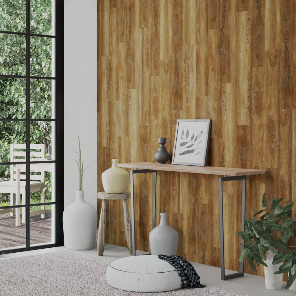 Seinäpaneelit Puutyyli Ruskea Pvc 2,06 M²