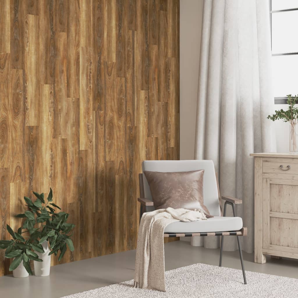 Seinäpaneelit Puutyyli Ruskea Pvc 2,06 M²