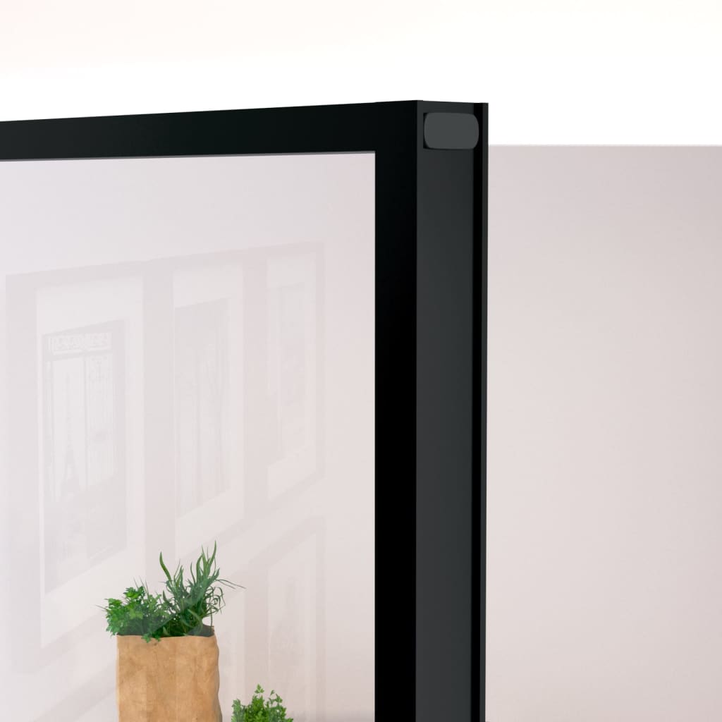 Sisäovi Musta 76X201,5 Cm Karkaistu Lasi Ja Alumiini Ohut