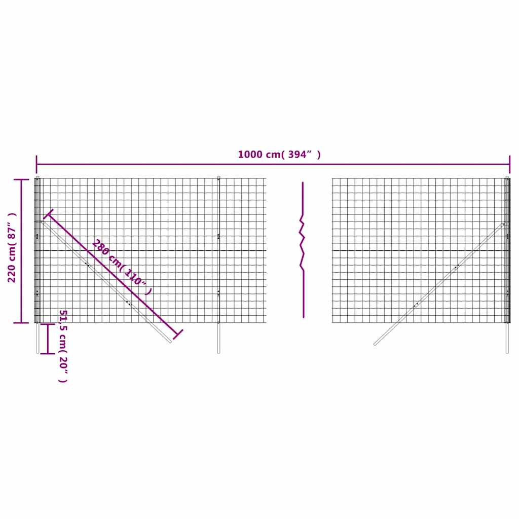 Verkkoaita Antrasiitti 2,2X10 M Galvanoitu Teräs