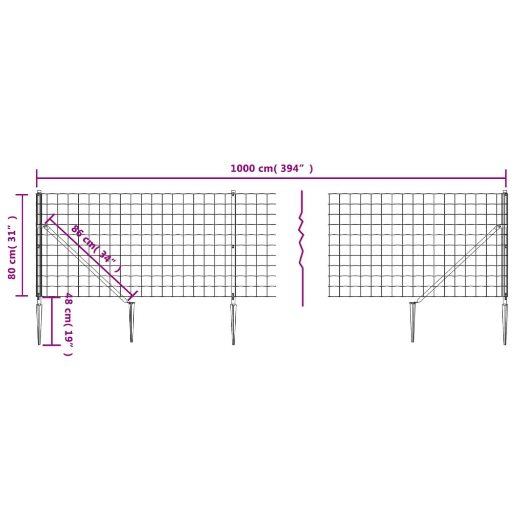 Verkkoaita Maapiikeillä Antrasiitti 0,8X10 M