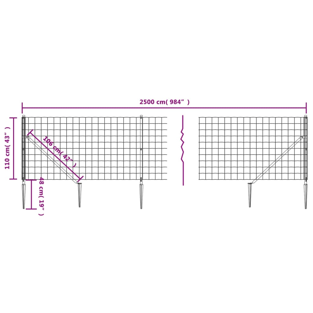 Verkkoaita Maapiikeillä Antrasiitti 1,1X25 M