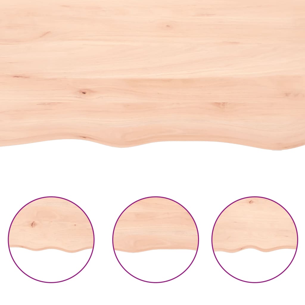 Kylpyhuoneen Työtaso 100X50X(2-6) Cm Käsittelemätön Täysi Puu
