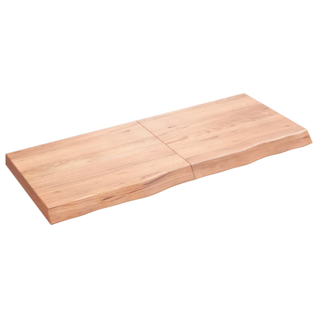 Kylpyhuoneen Työtaso V.ruskea 120X50X(2-6)Cm Käsitelty Täyspuu