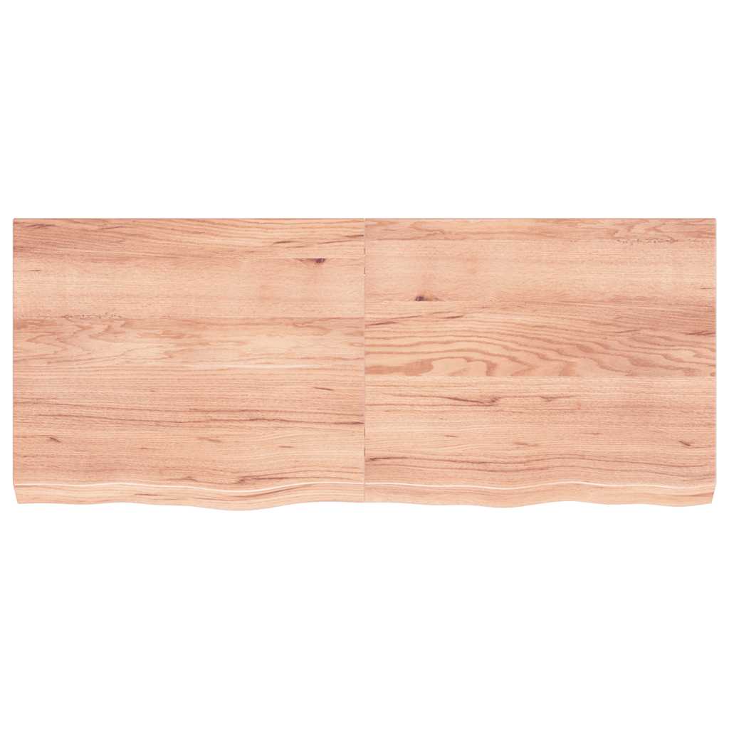 Kylpyhuoneen Työtaso V.ruskea 120X50X(2-6)Cm Käsitelty Täyspuu