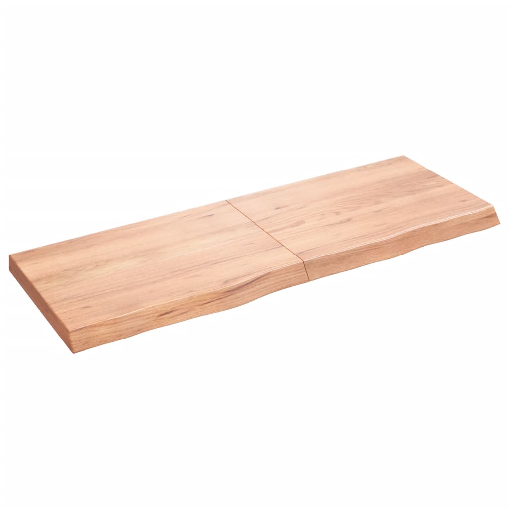 Kylpyhuoneen Työtaso V.ruskea 140X50X(2-6)Cm Käsitelty Täyspuu