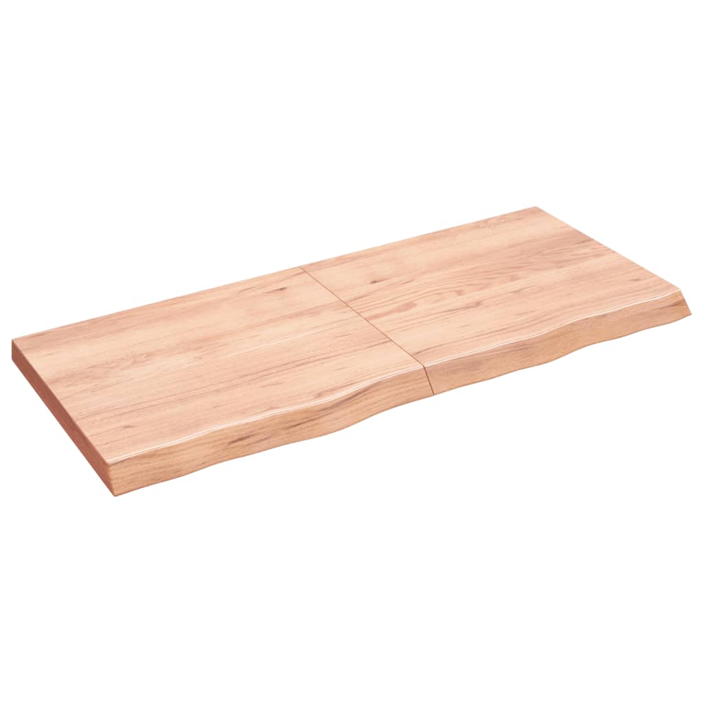 Kylpyhuoneen Työtaso V.ruskea 140X60X(2-6)Cm Käsitelty Täyspuu