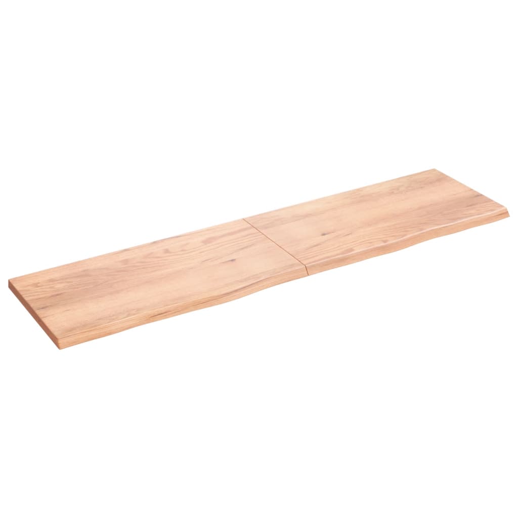 Kylpyhuoneen Työtaso V.ruskea 200X50X(2-4)Cm Käsitelty Täyspuu