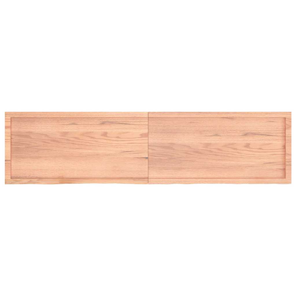 Kylpyhuoneen Työtaso V.ruskea 200X50X(2-4)Cm Käsitelty Täyspuu
