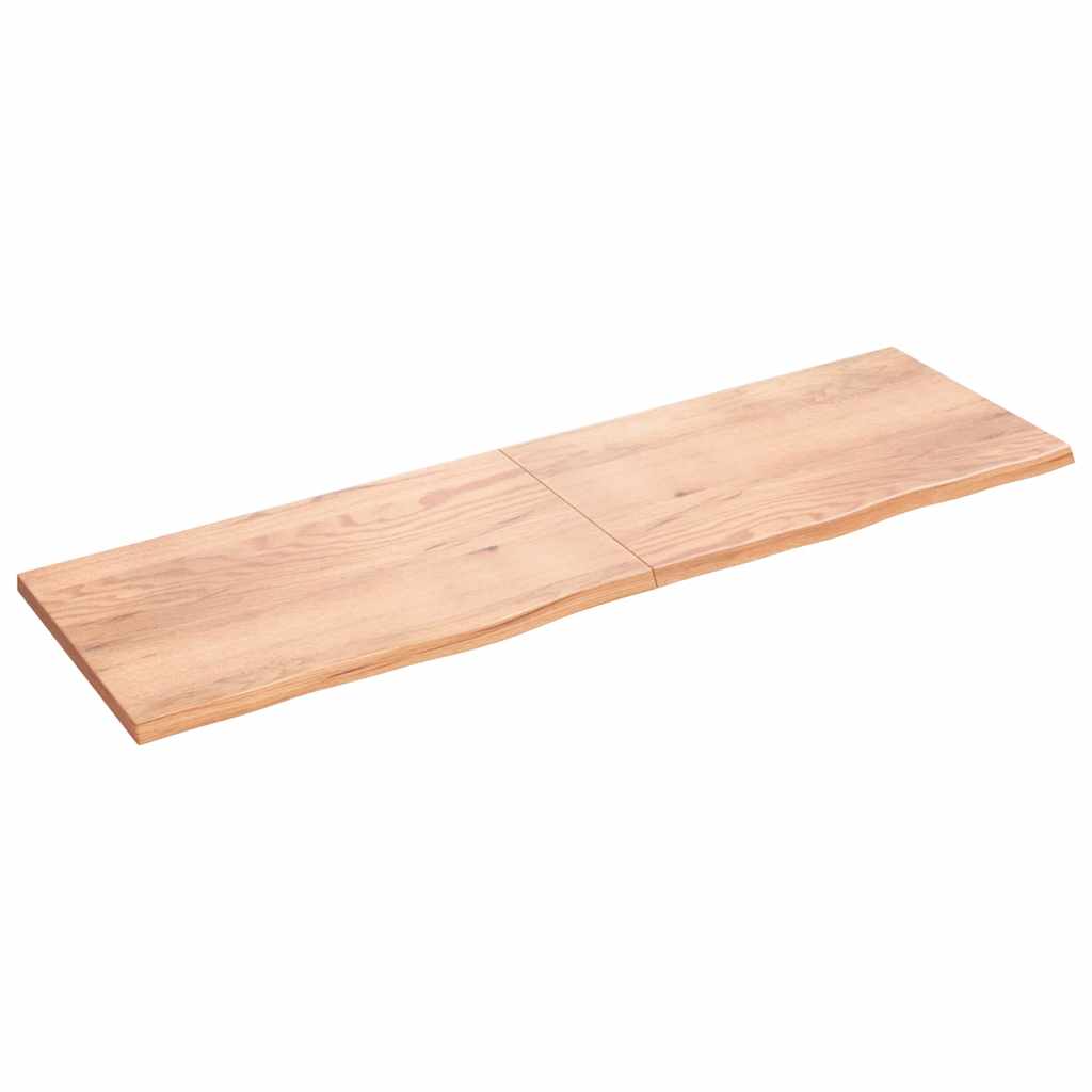 Kylpyhuoneen Työtaso V.ruskea 200X60X(2-4)Cm Käsitelty Täyspuu