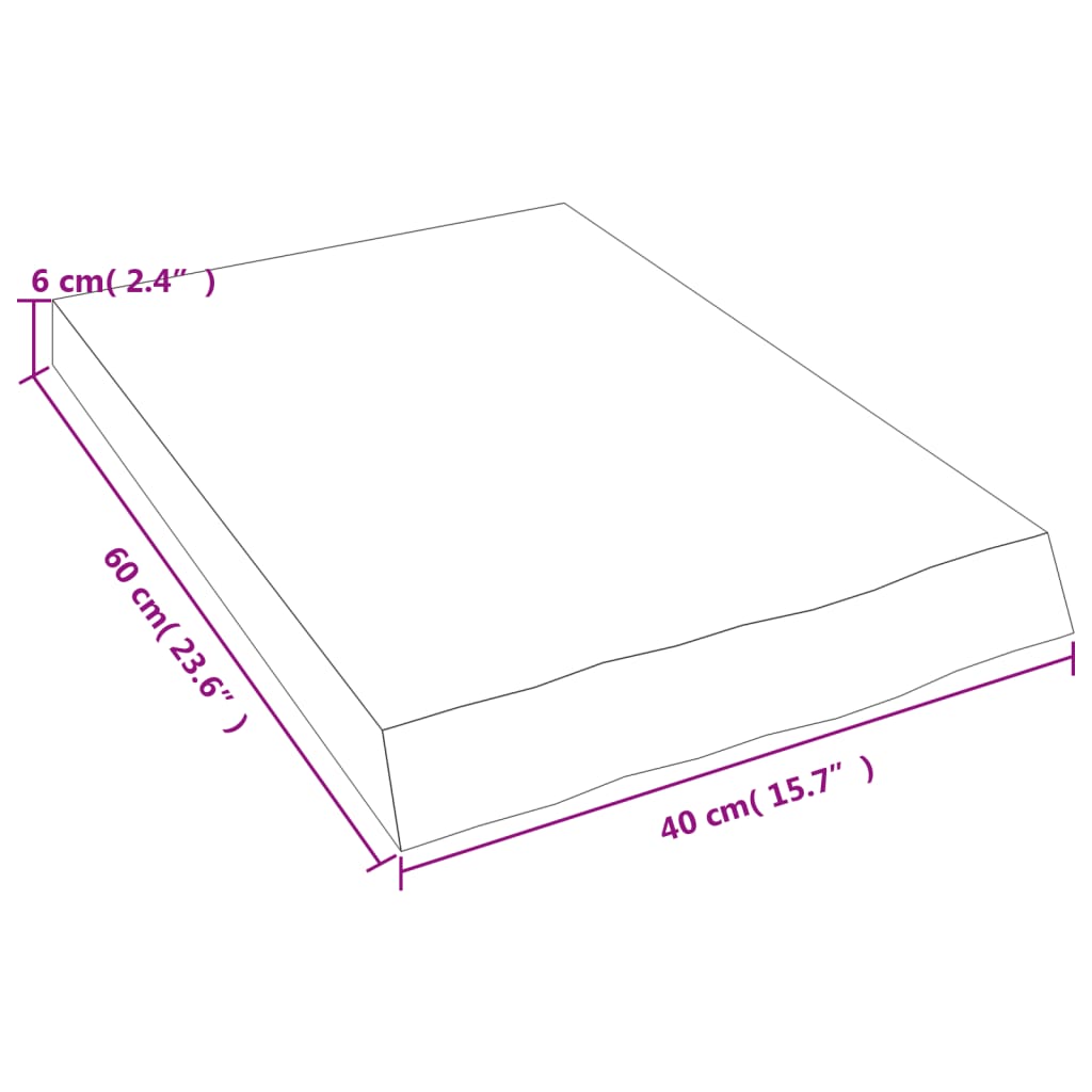 Kylpyhuoneen Työtaso T.ruskea 40X60X(2-6)Cm Käsitelty Täyspuu