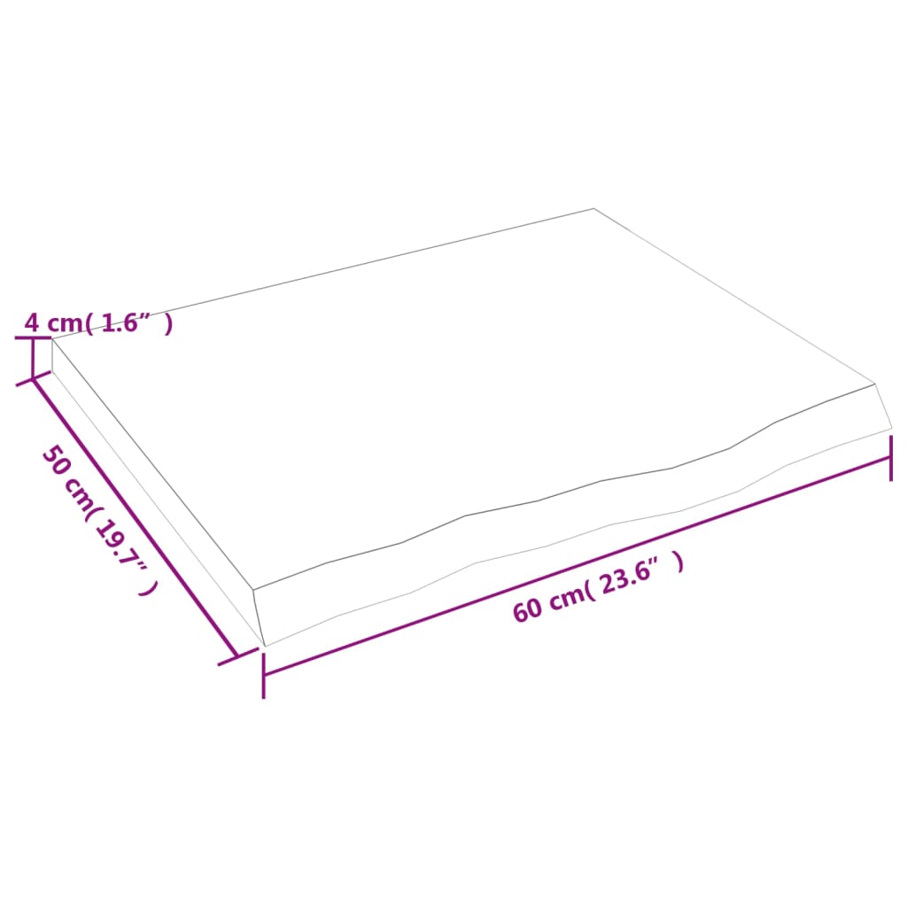 Kylpyhuoneen Työtaso T.ruskea 60X50X(2-4)Cm Käsitelty Täyspuu