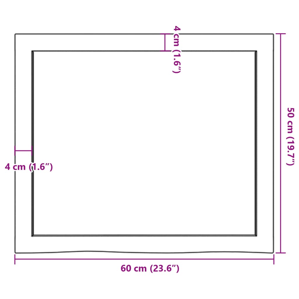 Kylpyhuoneen Työtaso T.ruskea 60X50X(2-4)Cm Käsitelty Täyspuu
