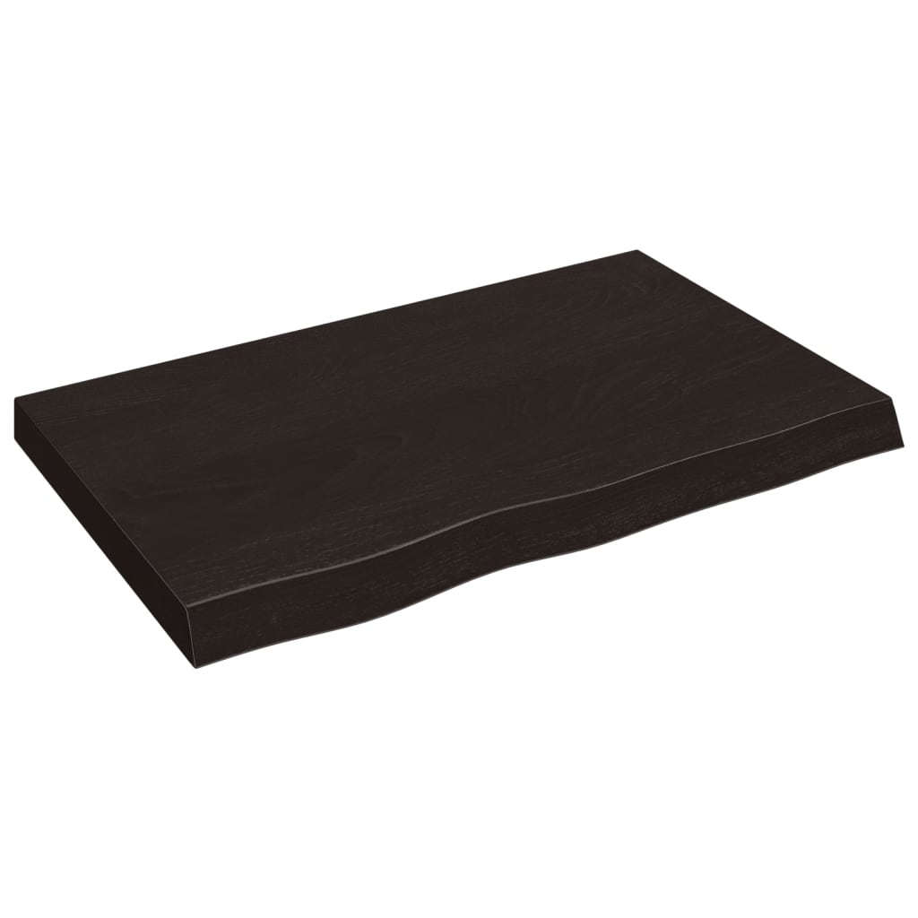 Kylpyhuoneen Työtaso T.ruskea 80X50X(2-6)Cm Käsitelty Täyspuu
