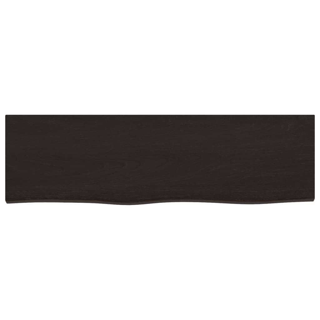 Kylpyhuoneen Työtaso T.ruskea 100X30X2 Cm Käsitelty Täysi Puu