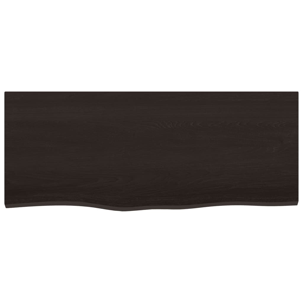 Kylpyhuoneen Työtaso T.ruskea 100X40X2 Cm Käsitelty Täysi Puu