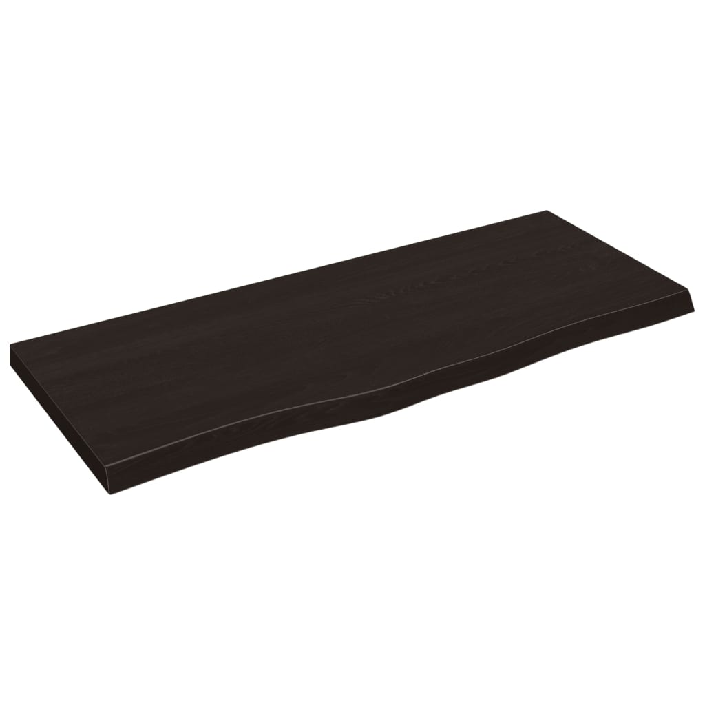 Kylpyhuoneen Työtaso T.ruskea 100X40X(2-4)Cm Käsitelty Täyspuu
