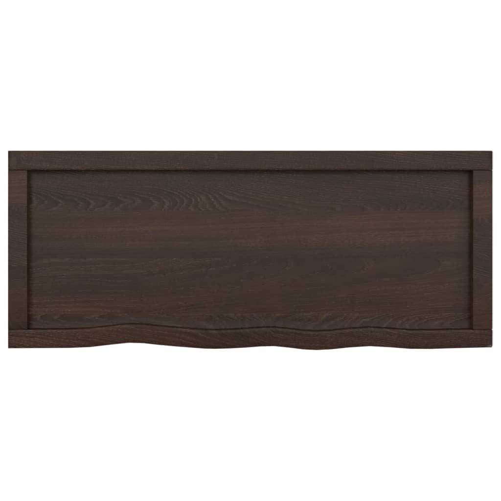 Kylpyhuoneen Työtaso T.ruskea 100X40X(2-4)Cm Käsitelty Täyspuu