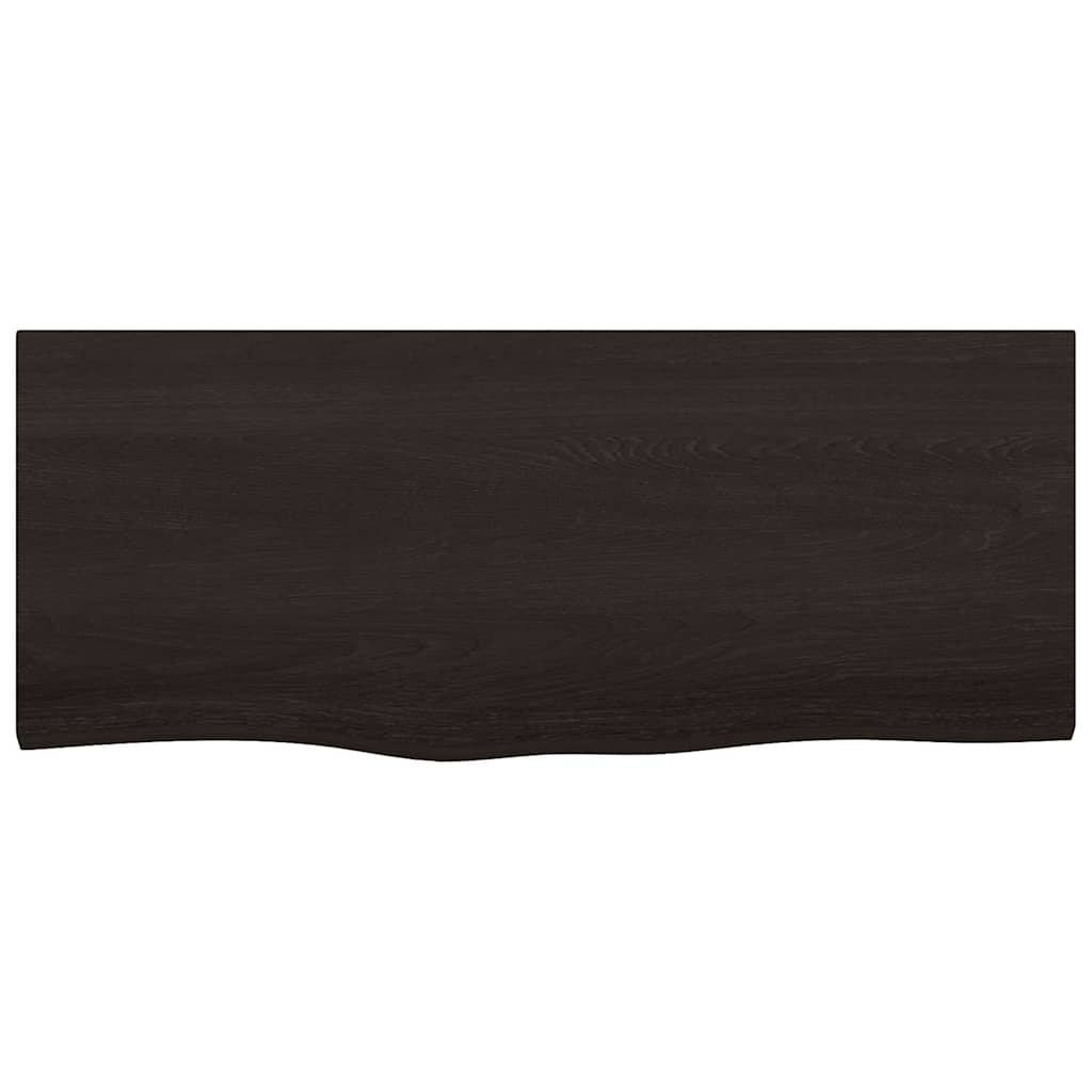 Kylpyhuoneen Työtaso T.ruskea 100X40X(2-6)Cm Käsitelty Täyspuu