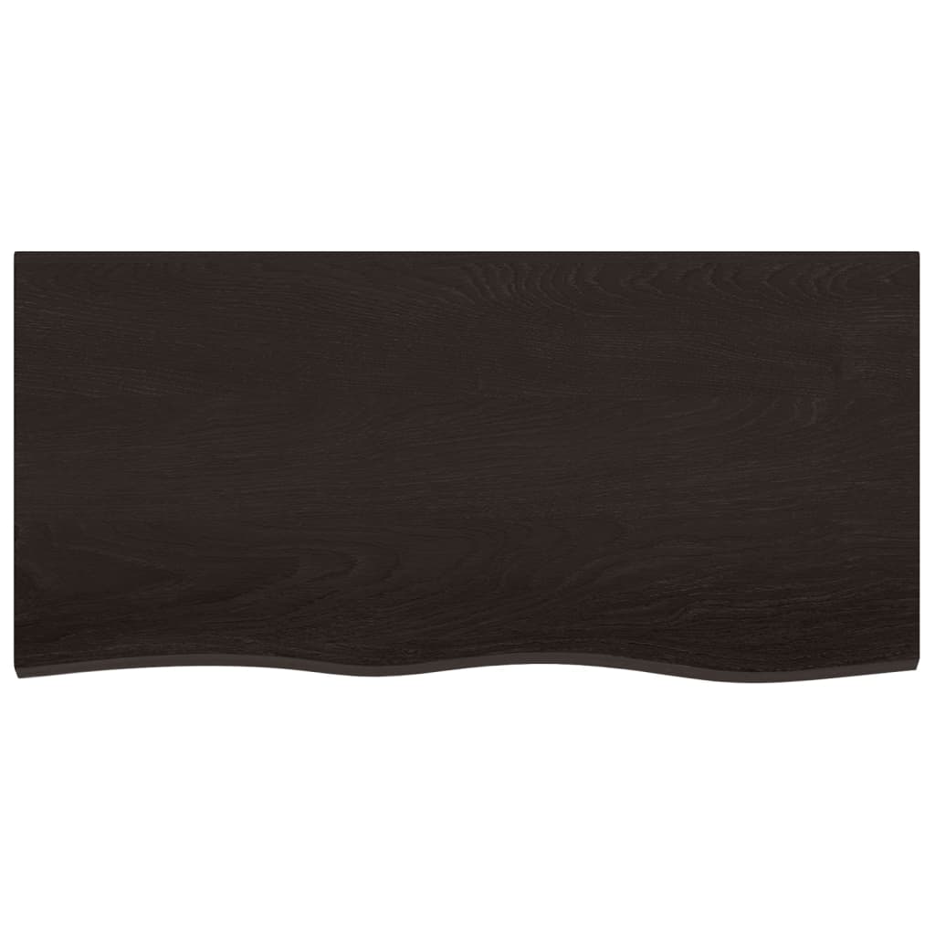 Kylpyhuoneen Työtaso T.ruskea 100X50X(2-4)Cm Käsitelty Täyspuu