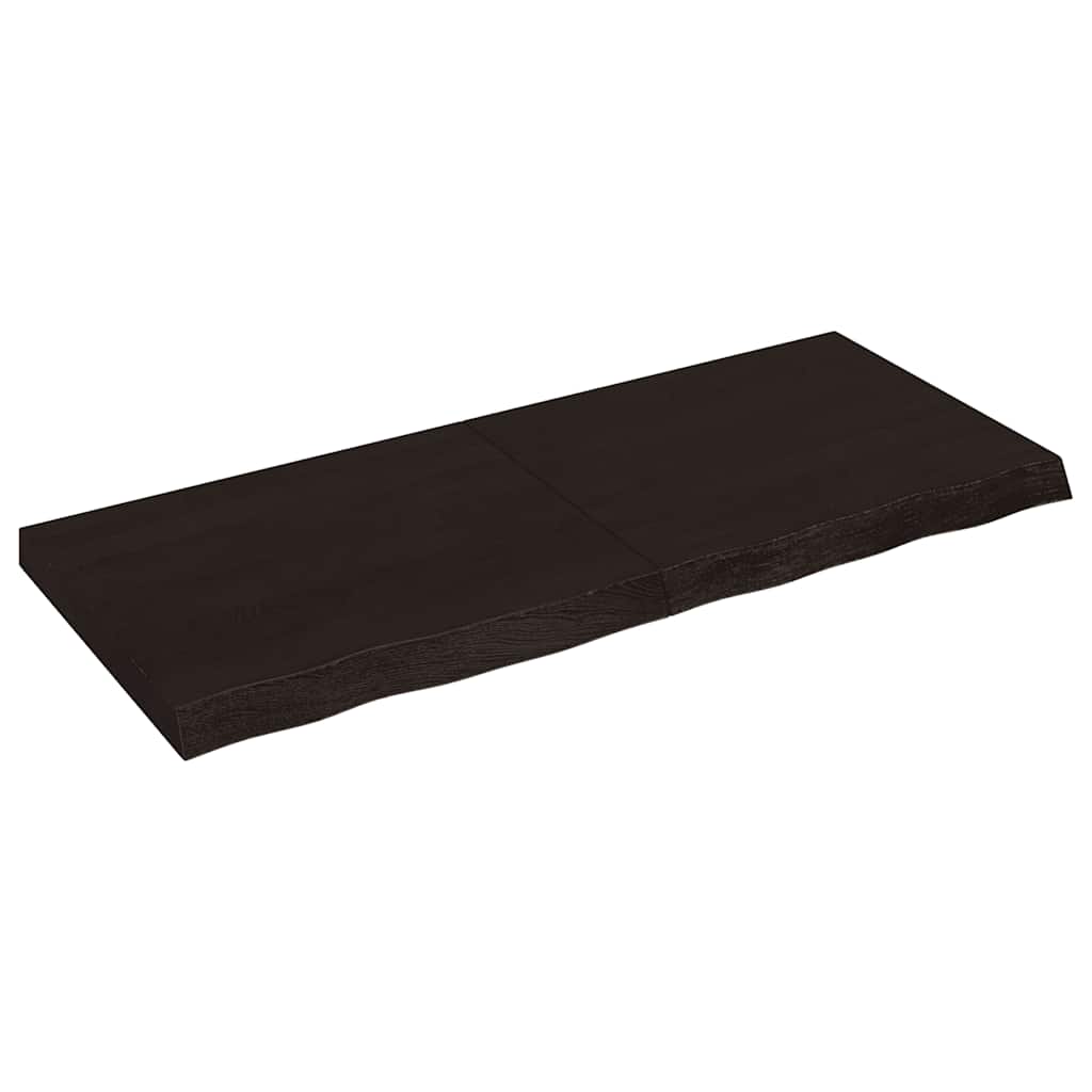 Kylpyhuoneen Työtaso T.ruskea 120X50X(2-6)Cm Käsitelty Täyspuu
