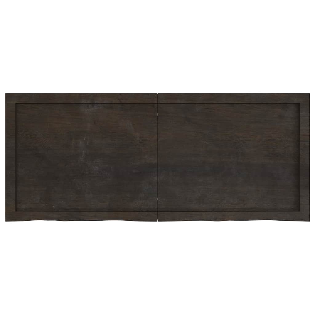 Kylpyhuoneen Työtaso T.ruskea 120X50X(2-6)Cm Käsitelty Täyspuu