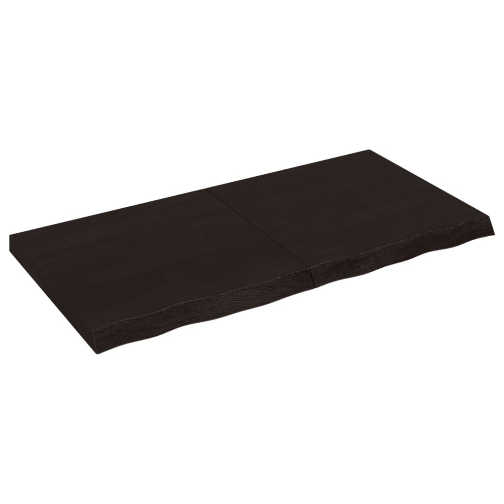Kylpyhuoneen Työtaso T.ruskea 120X60X(2-6)Cm Käsitelty Täyspuu