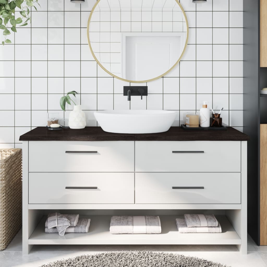Kylpyhuoneen Työtaso T.ruskea 160X60X(2-4)Cm Käsitelty Täyspuu