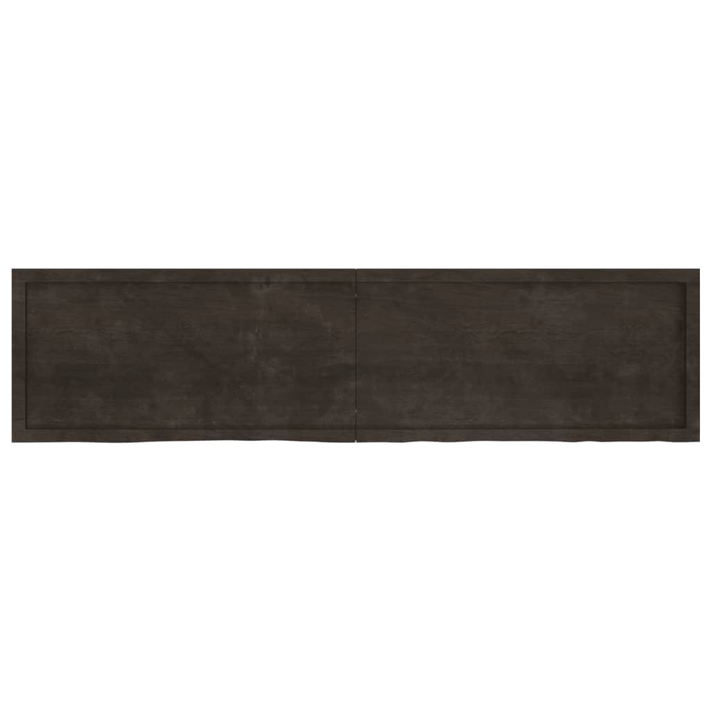 Kylpyhuoneen Työtaso T.ruskea 200X50X(2-4)Cm Käsitelty Täyspuu
