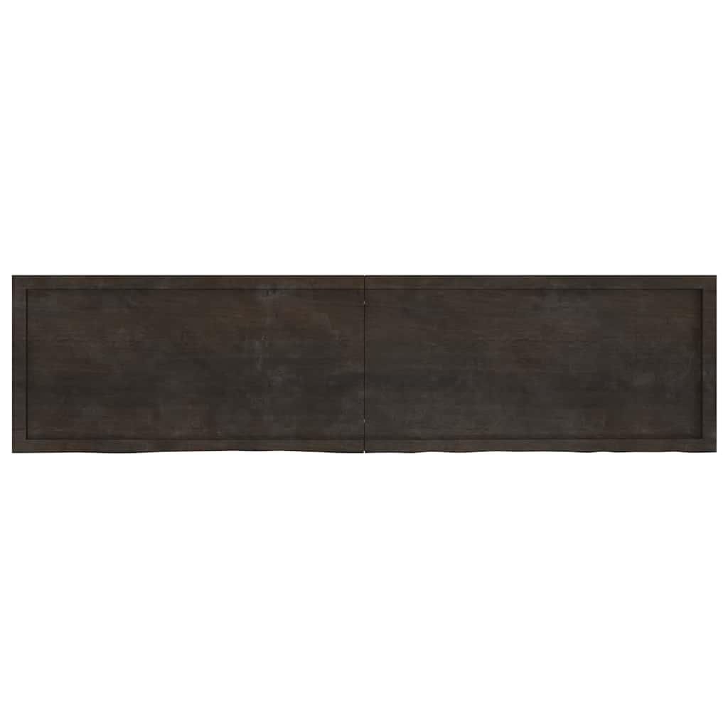 Kylpyhuoneen Työtaso T.ruskea 200X50X(2-6)Cm Käsitelty Täyspuu