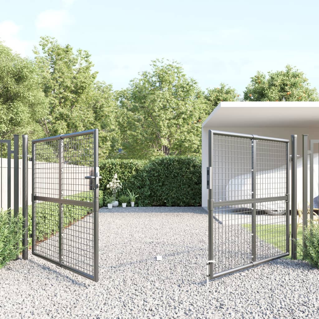 Verkkoportti Puutarhaan Antrasiitti 300X125 Cm Galvanoitu Teräs