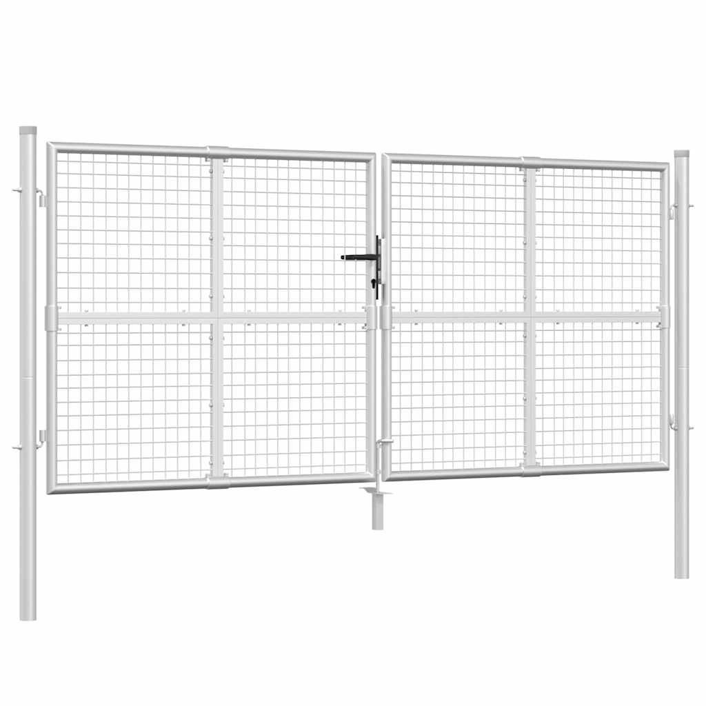 Verkkoportti Puutarhaan Hopeanvärinen 300X125 Cm Galvanoitu Teräs