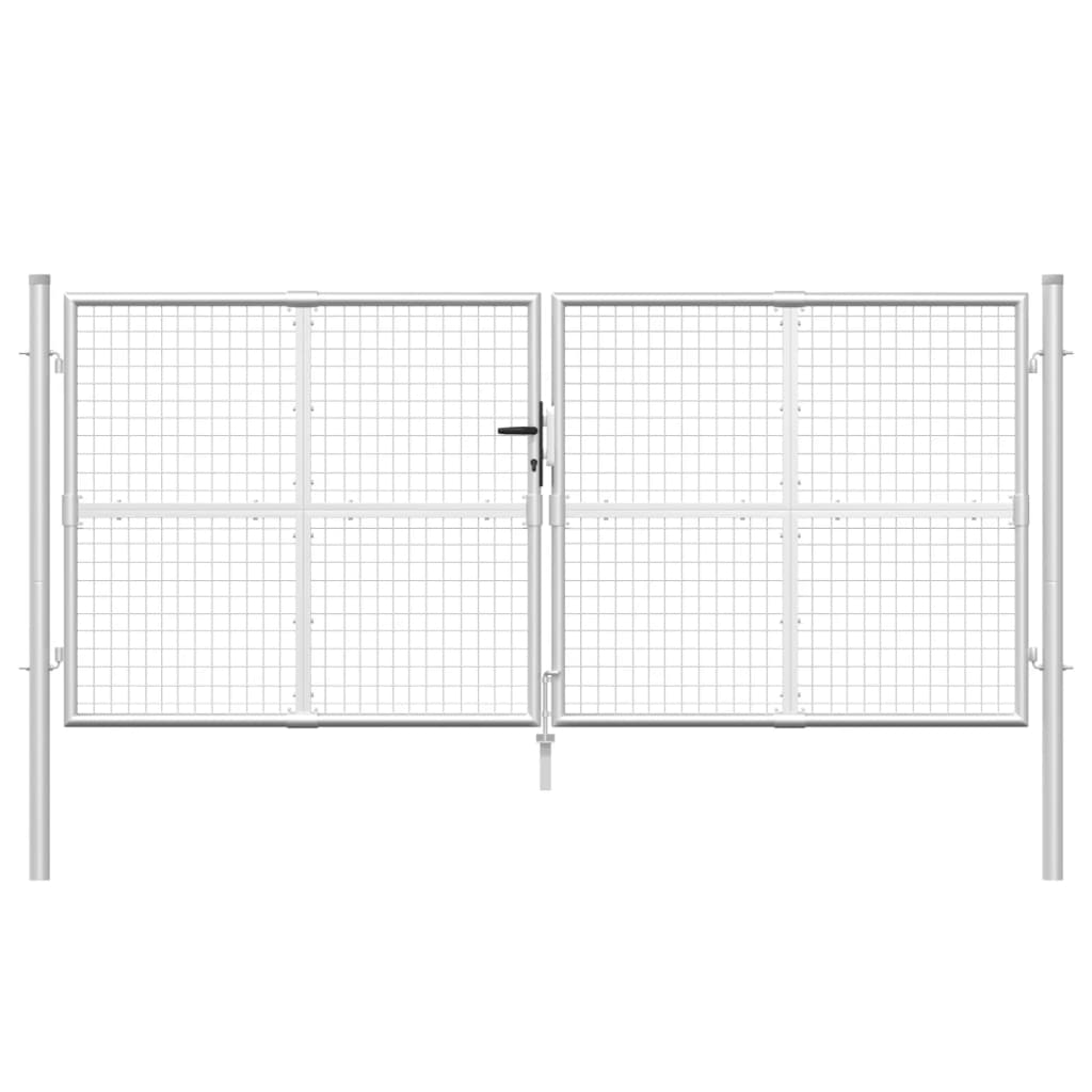 Verkkoportti Puutarhaan Hopeanvärinen 300X125 Cm Galvanoitu Teräs