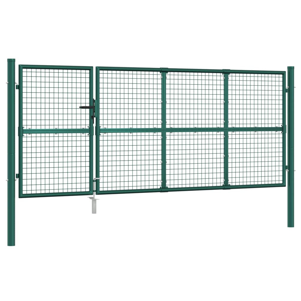 Verkkoportti Puutarhaan Vihreä 350X125 Cm Galvanoitu Teräs