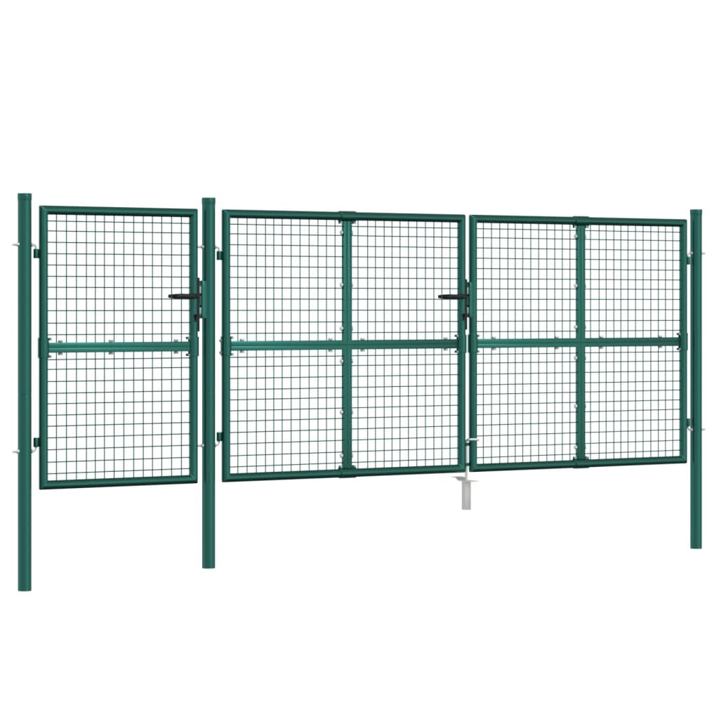 Verkkoportti Puutarhaan Vihreä 400X125 Cm Galvanoitu Teräs