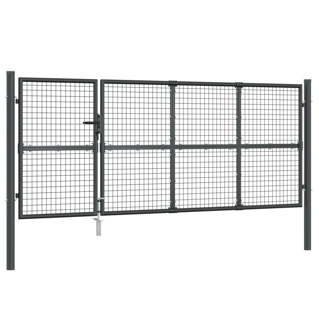 Verkkoportti Puutarhaan Antrasiitti 350X125 Cm Galvanoitu Teräs