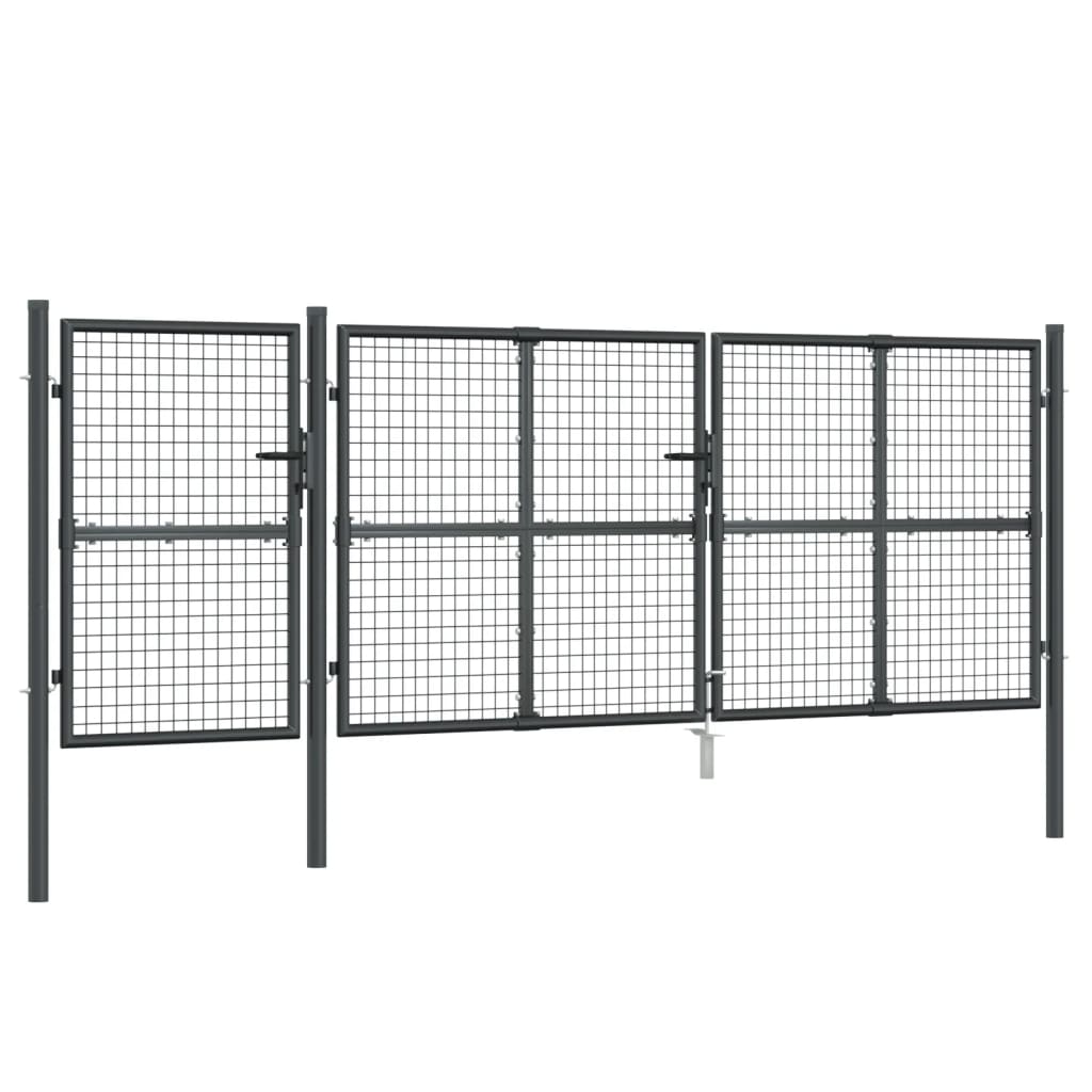 Verkkoportti Puutarhaan Antrasiitti 400X125 Cm Galvanoitu Teräs