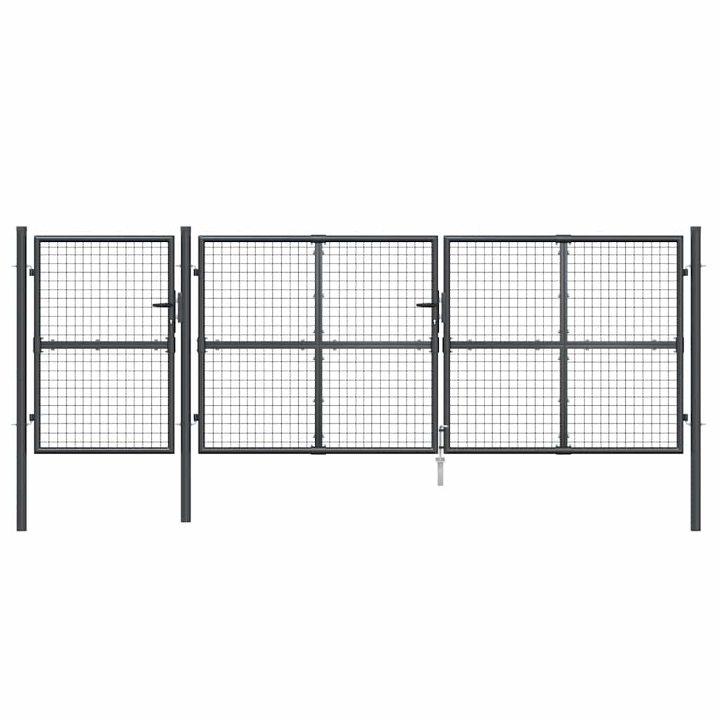 Verkkoportti Puutarhaan Antrasiitti 400X125 Cm Galvanoitu Teräs