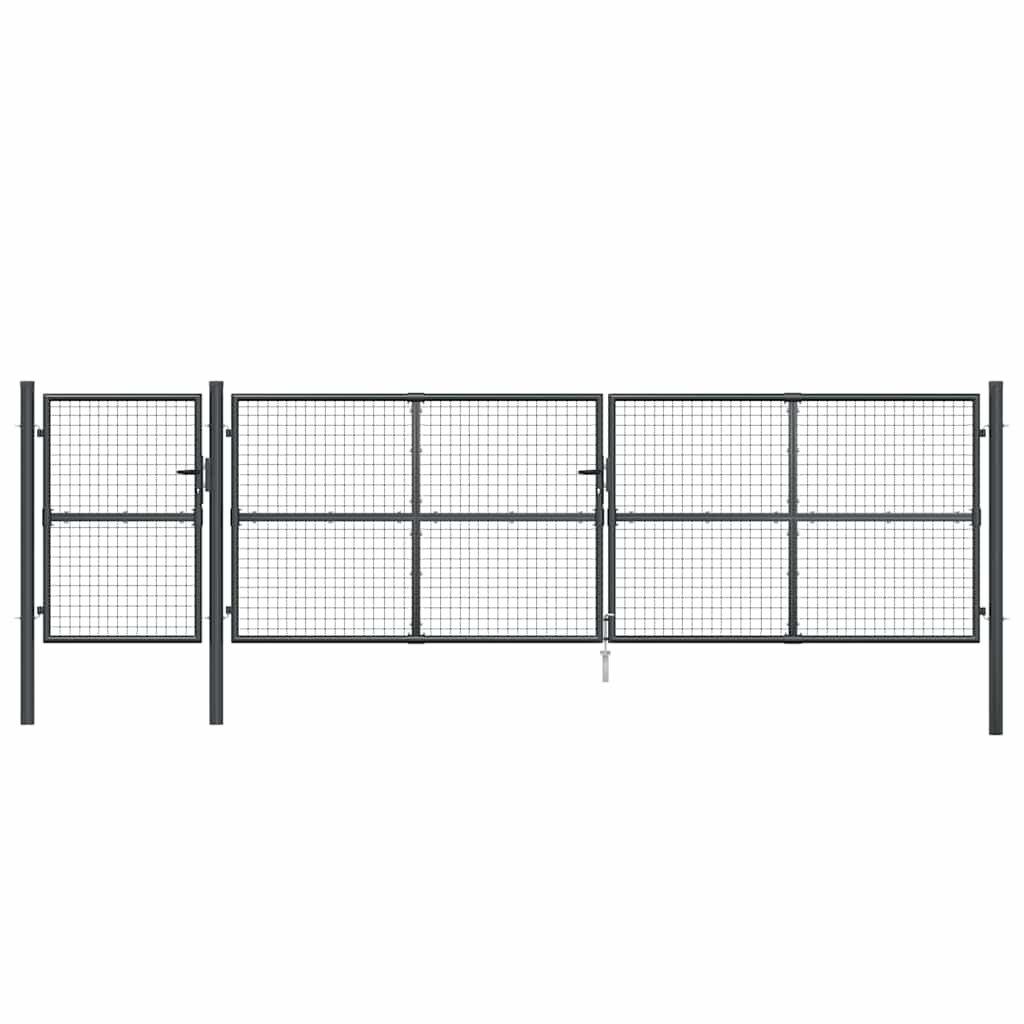 Verkkoportti Puutarhaan Antrasiitti 500X125 Cm Galvanoitu Teräs