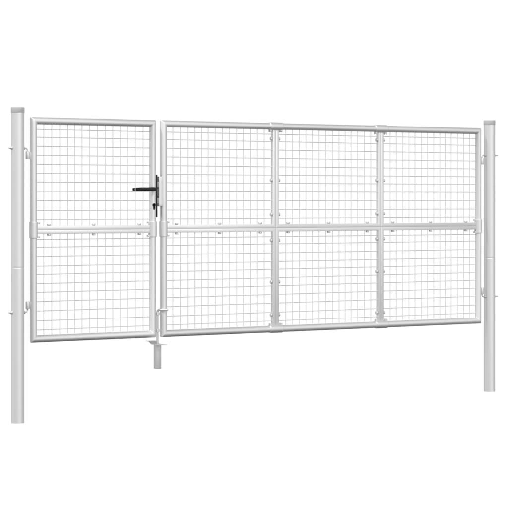 Verkkoportti Puutarhaan Hopeanvärinen 350X125 Cm Galvanoitu Teräs