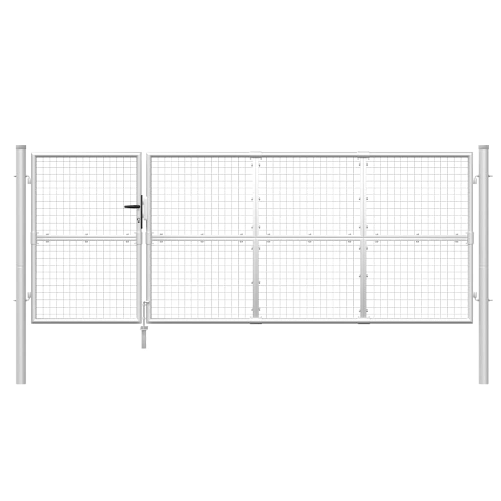 Verkkoportti Puutarhaan Hopeanvärinen 350X125 Cm Galvanoitu Teräs