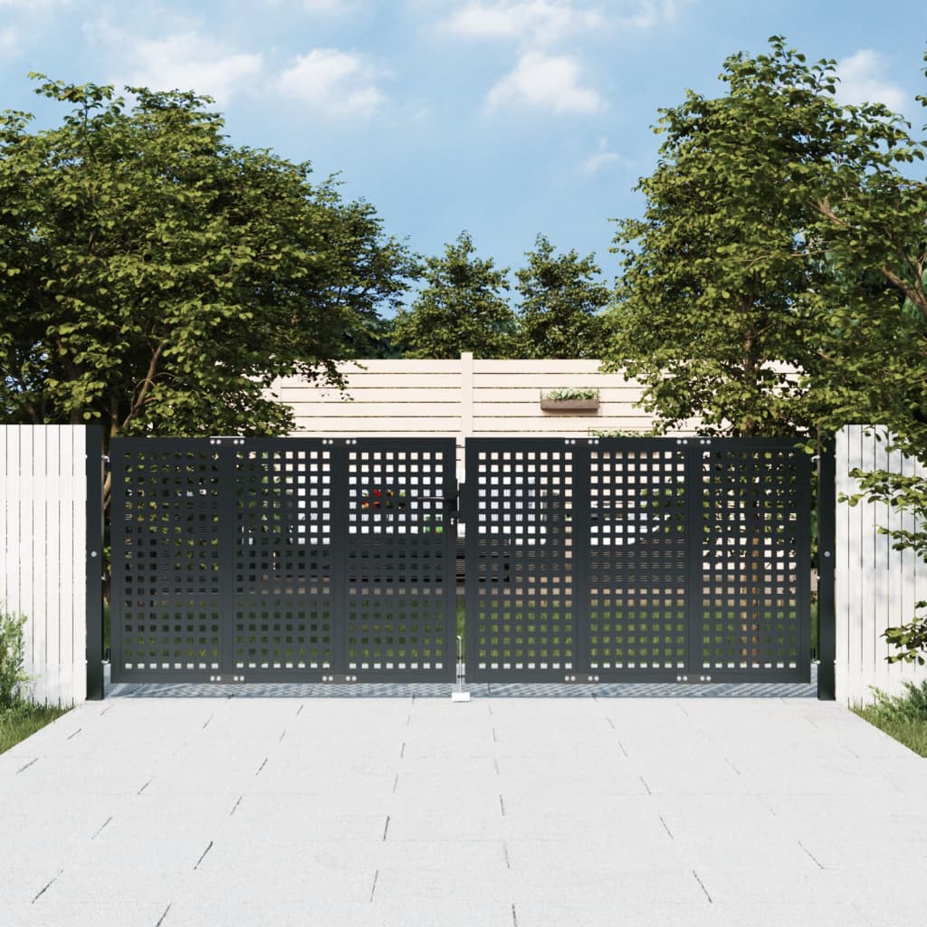 Puutarhanportti Antrasiitti 300X100 Cm Teräs